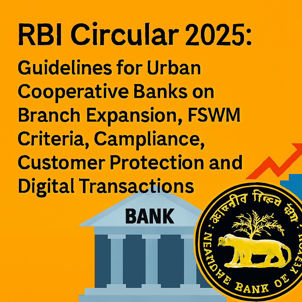 RBI Circular 2025 guidelines for Urban Cooperative Banks on branch expansion, FSWM criteria, compliance and digital banking norms – Marathi summary